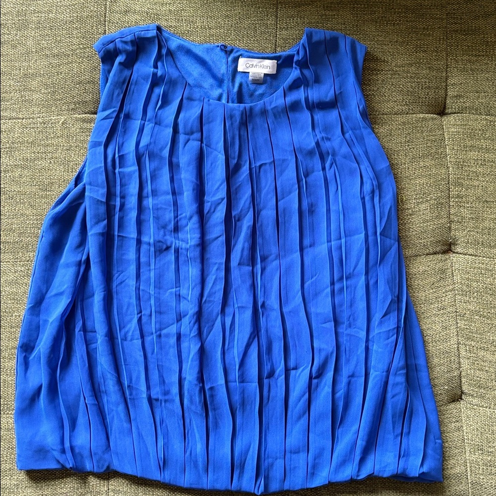 Calvin Klein Vibrant Blue Sleeveless Blouse